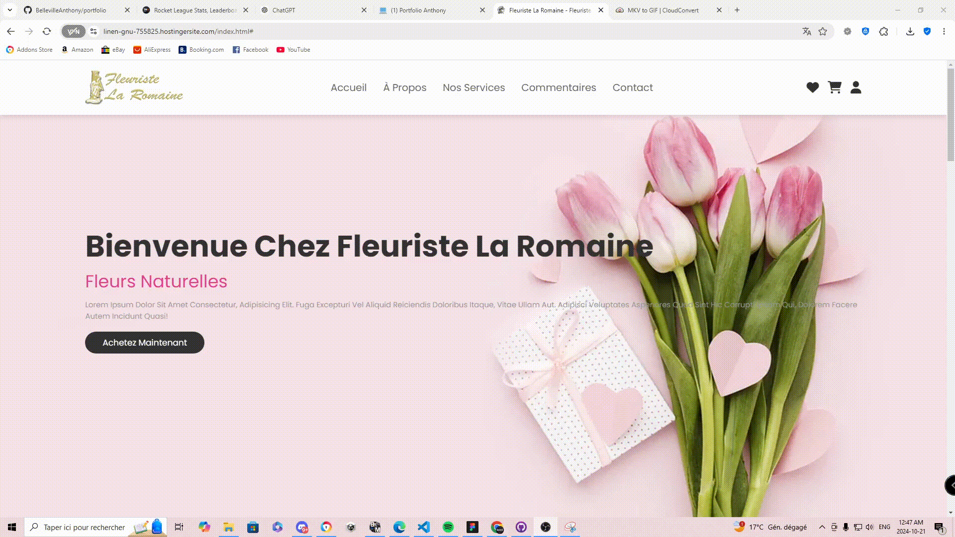 Image du mockup de la page